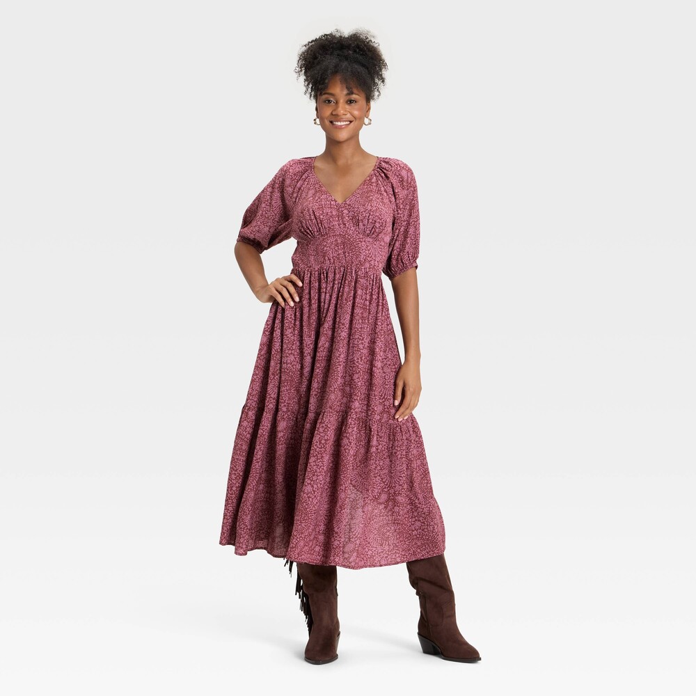 Universal Thread Mauve Floral Maxi Dress